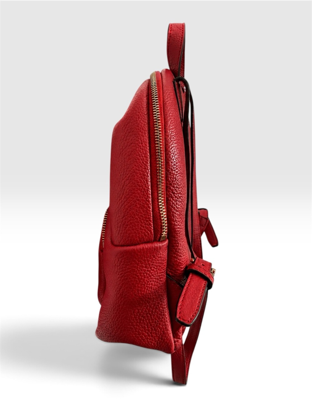 Michael Kors Red Studded Leather Backpack - Picture 5 of 10